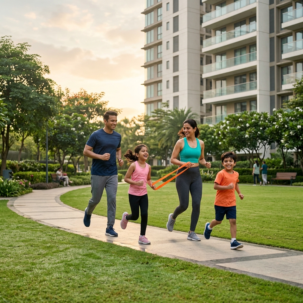 Happy Indian family planning their future